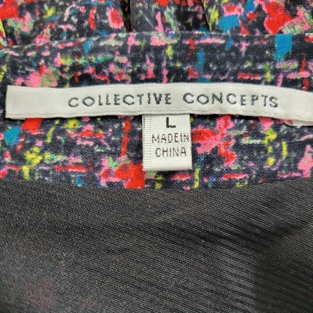 Collective Concepts Abstract Neon Print Mini Pleat Skirt, size large - Picture 2 of 5